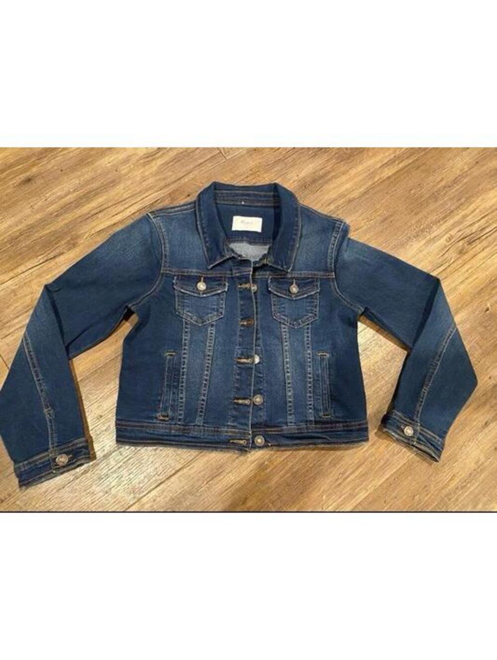 Kancan Blue Dark Wash Denim Jean Jacket sz Sm EUC